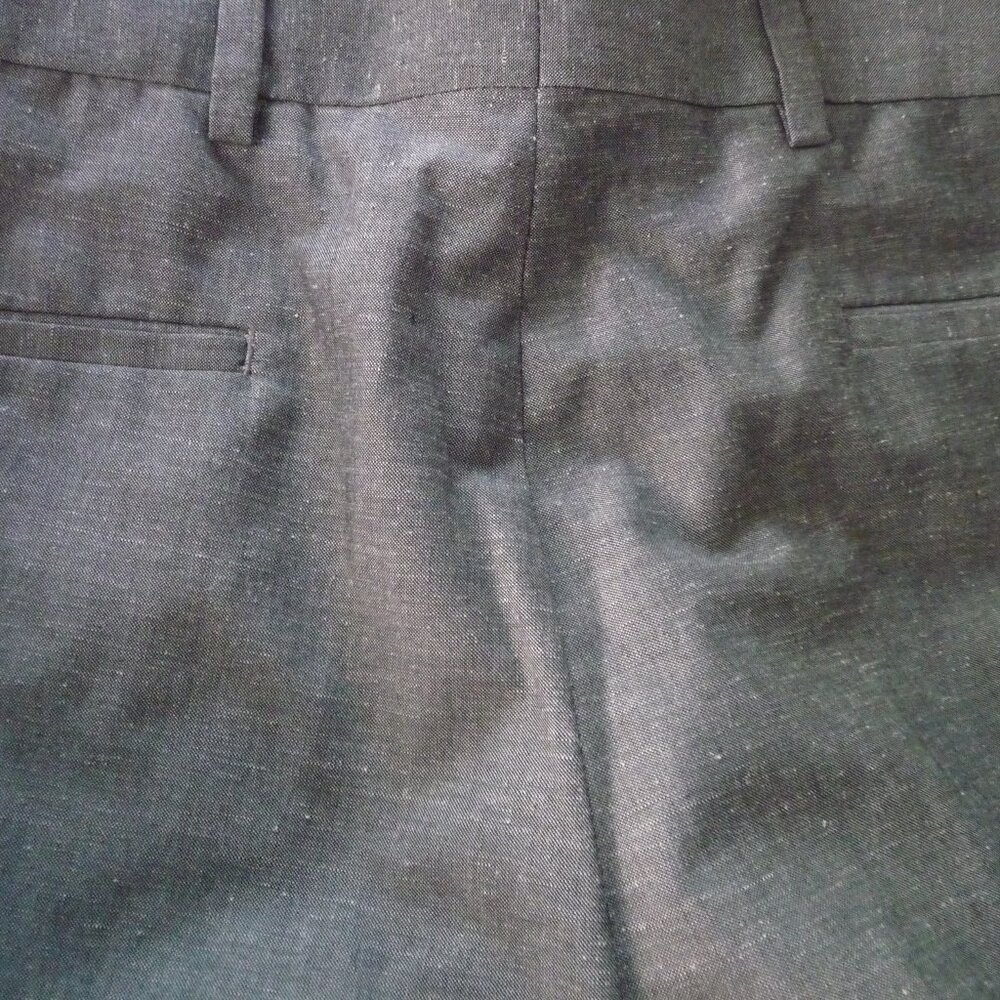 ITALIAN MAN MELANGE GREY LINEN BLEND BUSINESS CASUAL CONTEMPORARY PANTS 34/32NEW